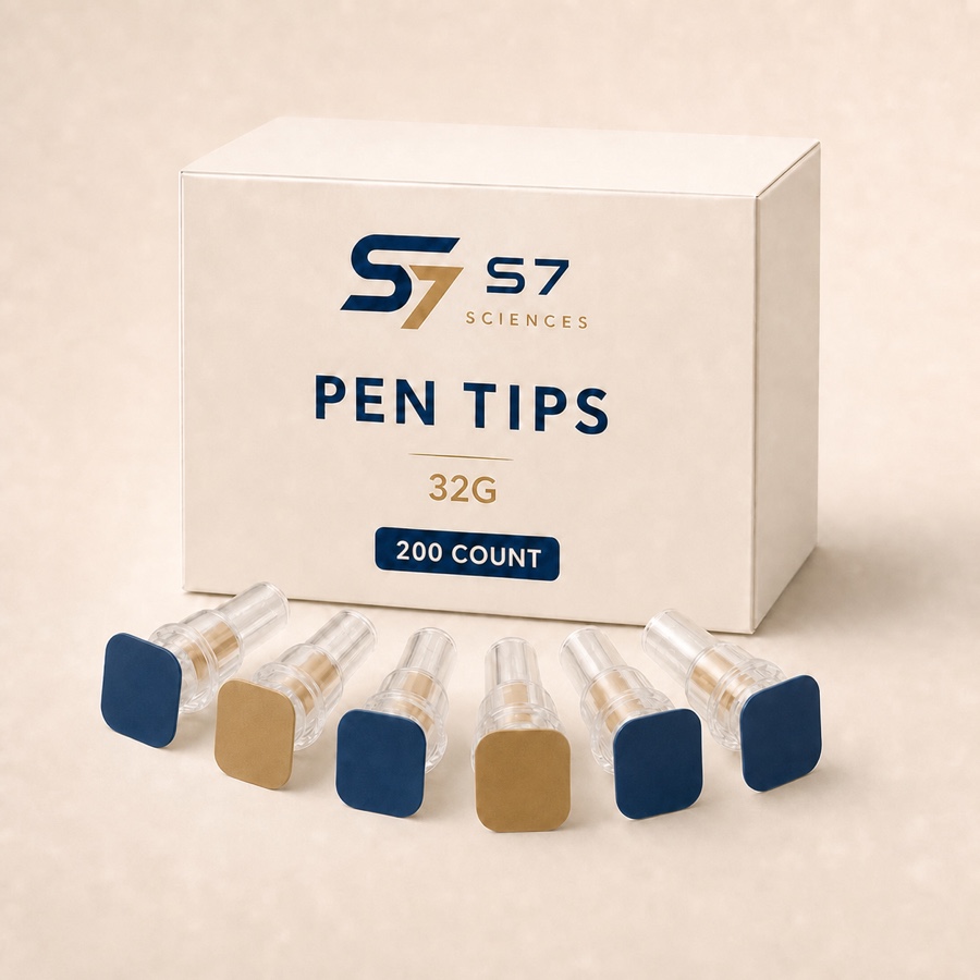 Illustrative view of 32G pen tips — option A