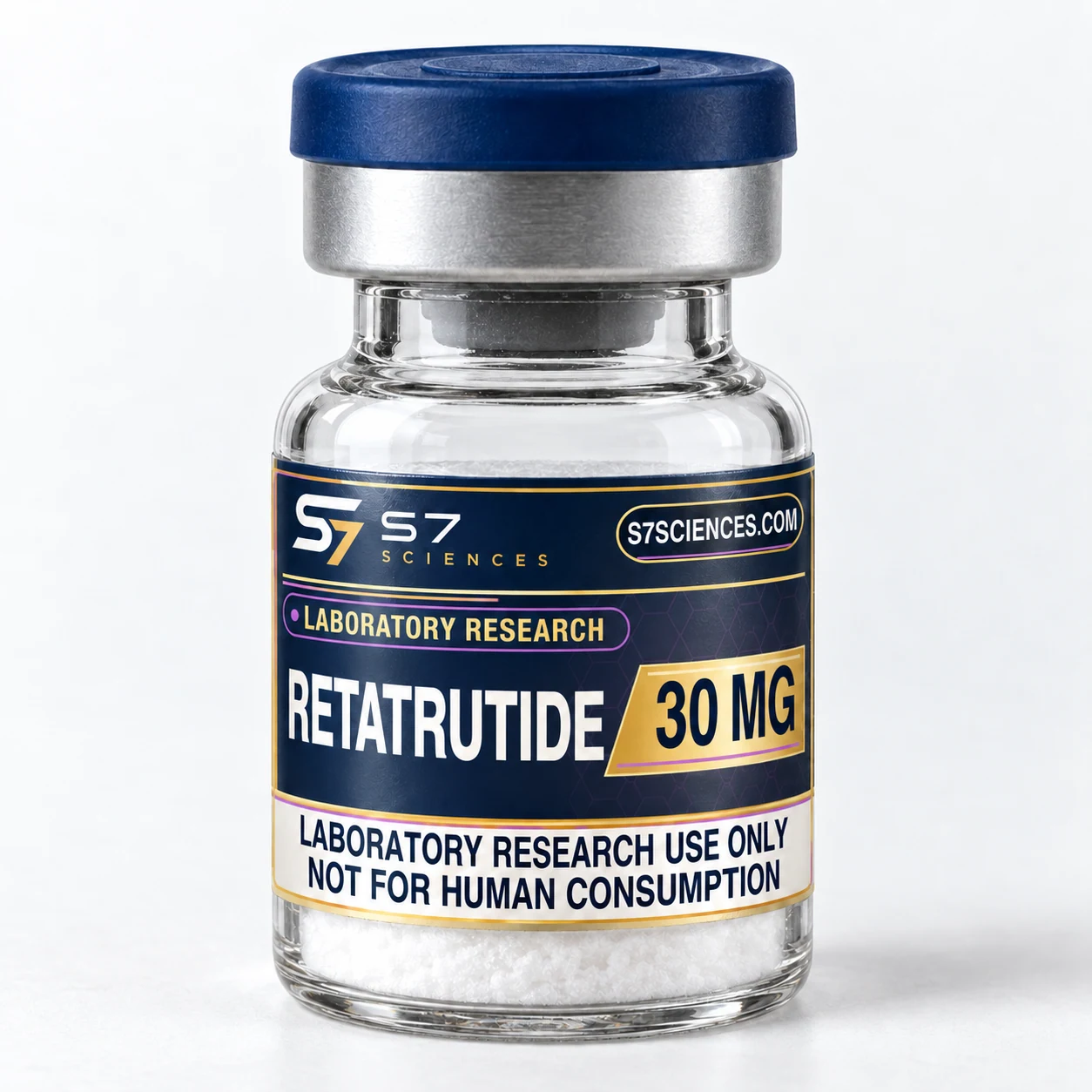 Illustrative S7 Sciences vial with the GLP-3 RT 30 mg label