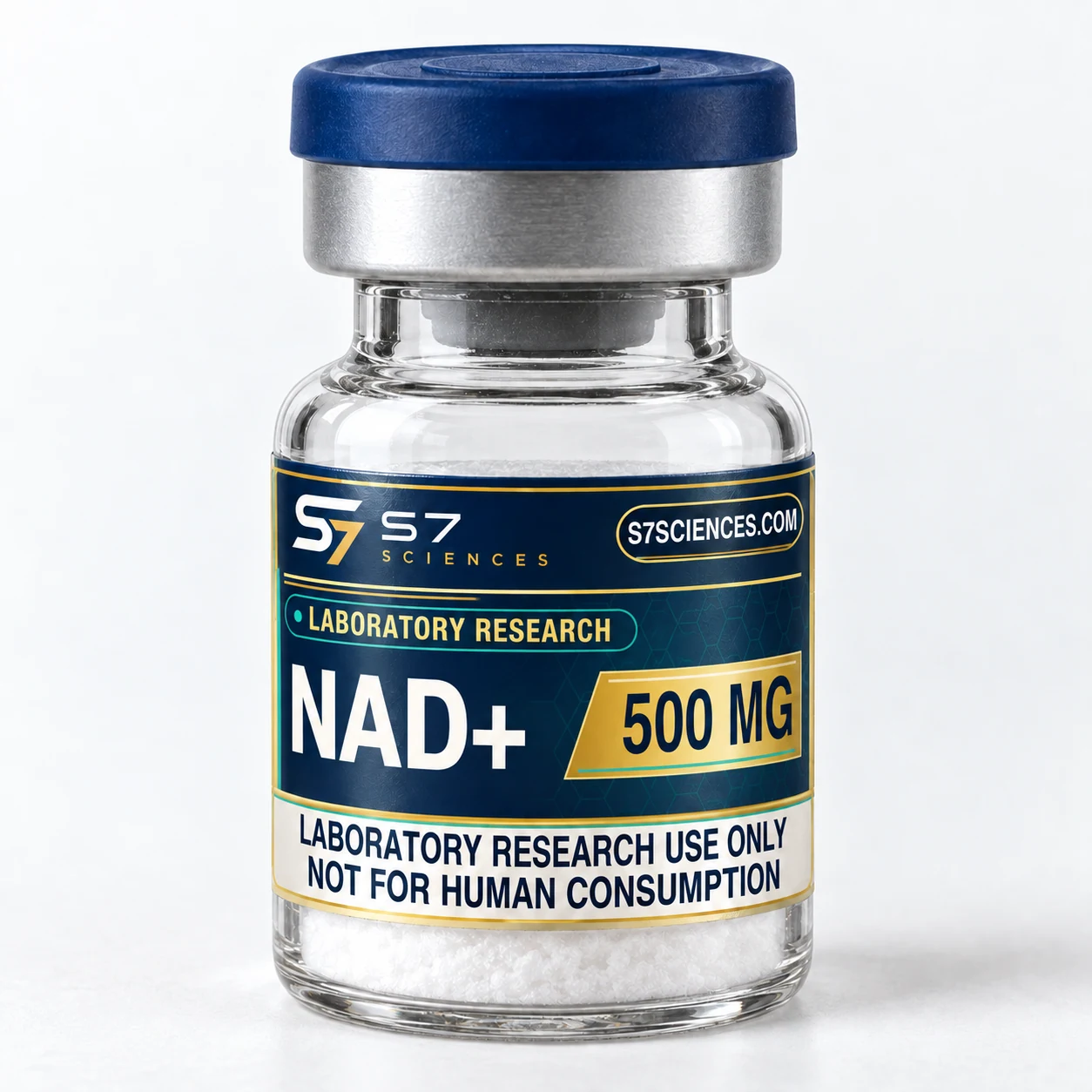 Illustrative S7 Sciences vial with the NAD+ 500 mg label