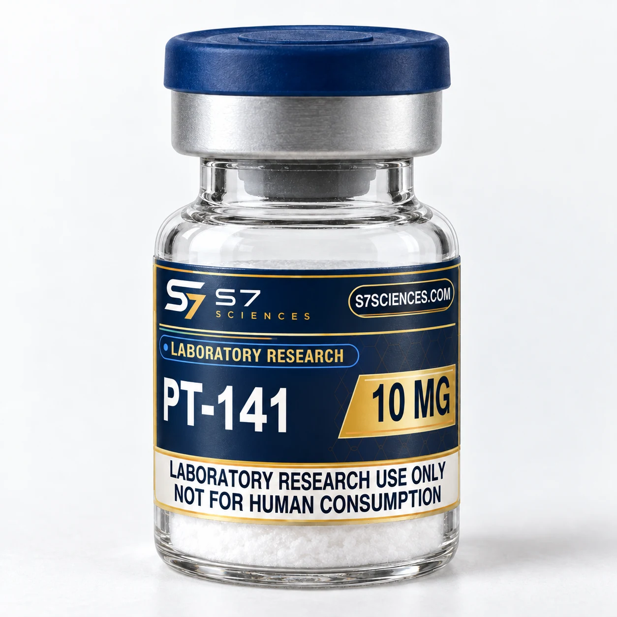 Illustrative S7 Sciences vial with the PT-141 10 mg label