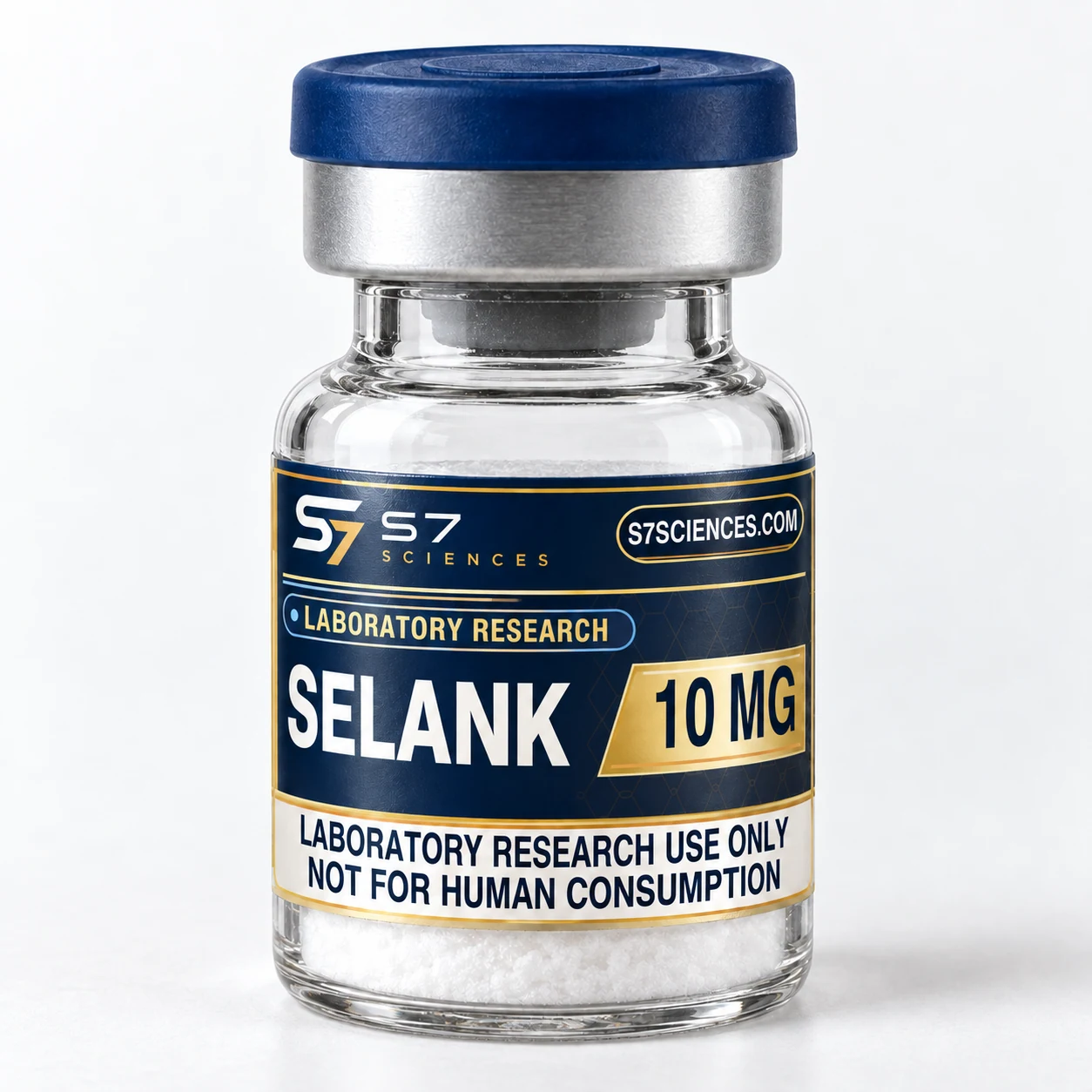 Illustrative S7 Sciences vial with the Selank 10 mg label