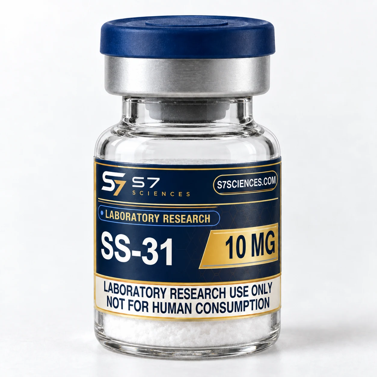 Illustrative S7 Sciences vial with the SS-31 10 mg label